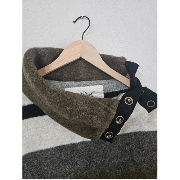 Anthropologie Tabitha Womens Wool Poncho Sz Med Sweater Lagenlook Boxy Casual - Picture 6 of 10